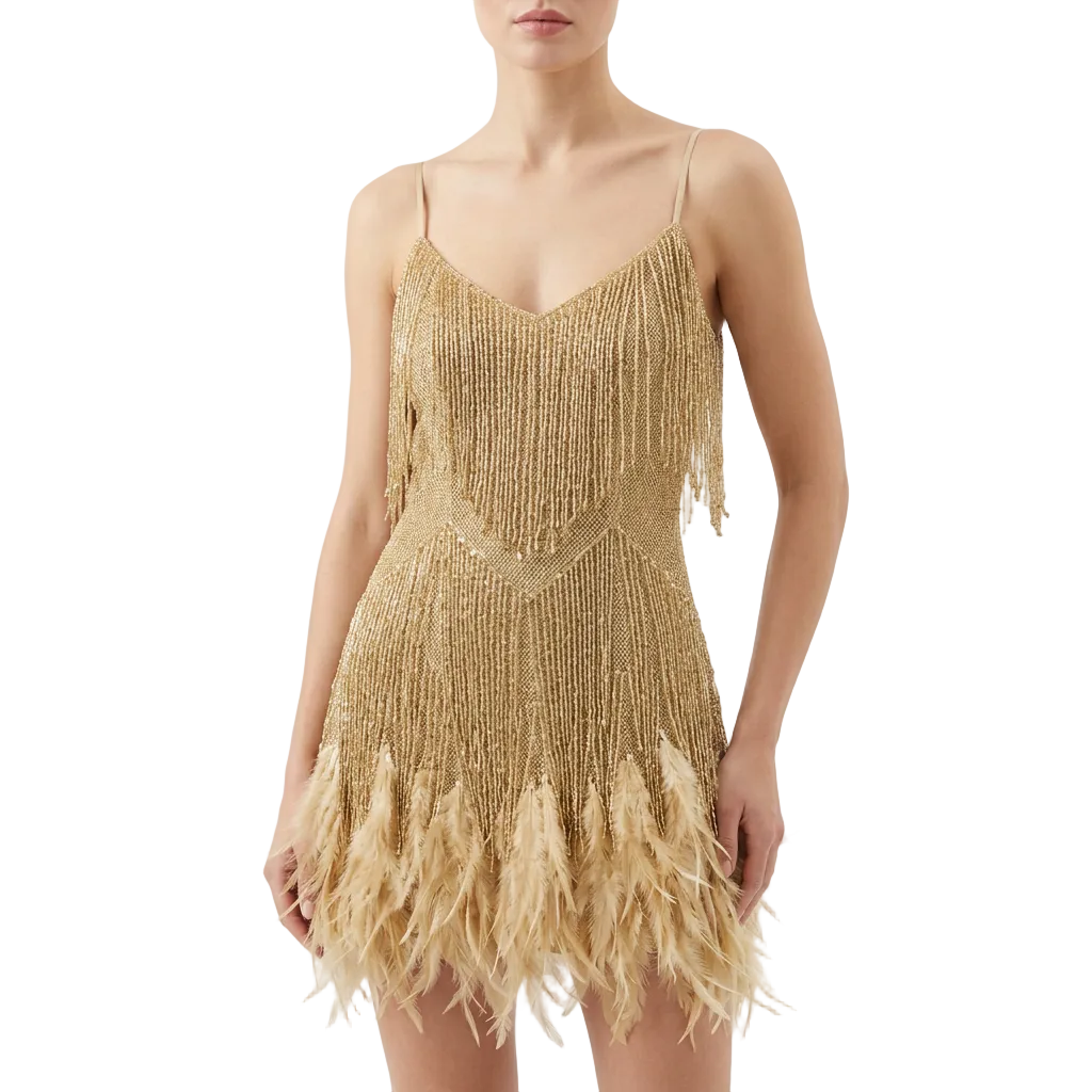 Women's Tassel Fringe Mini Dress Spaghetti Straps
