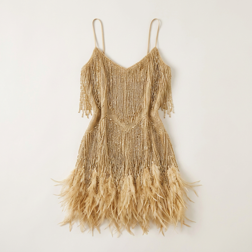 Women's Tassel Fringe Mini Dress Spaghetti Straps