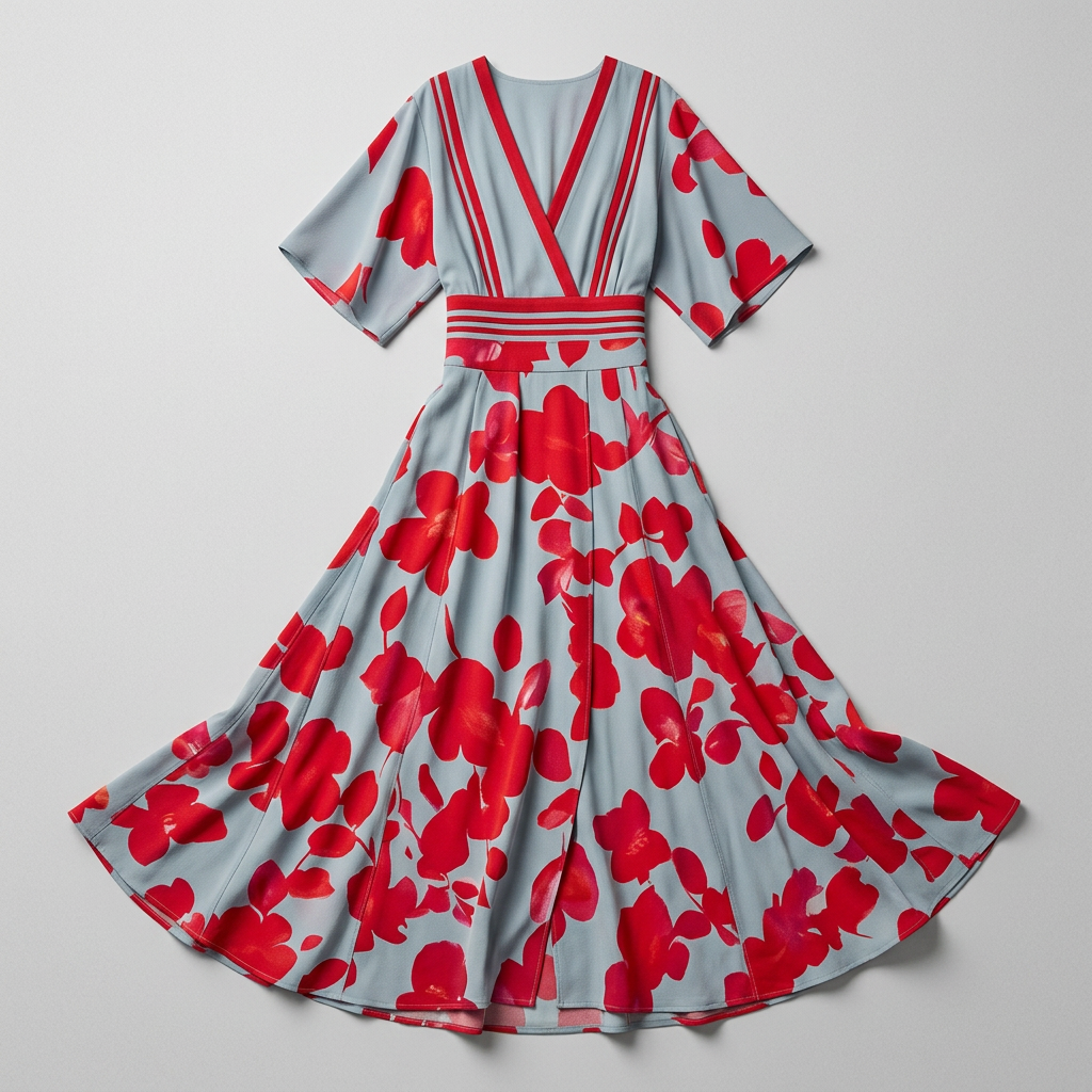 Women's V-Neck Floral Print Maxi Dress