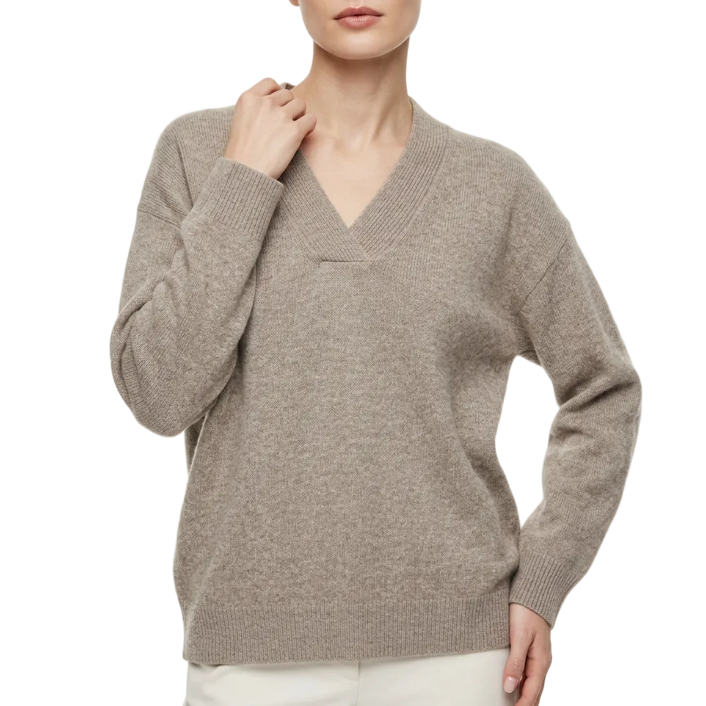 Women's V Neck Knit Pullover Sweater