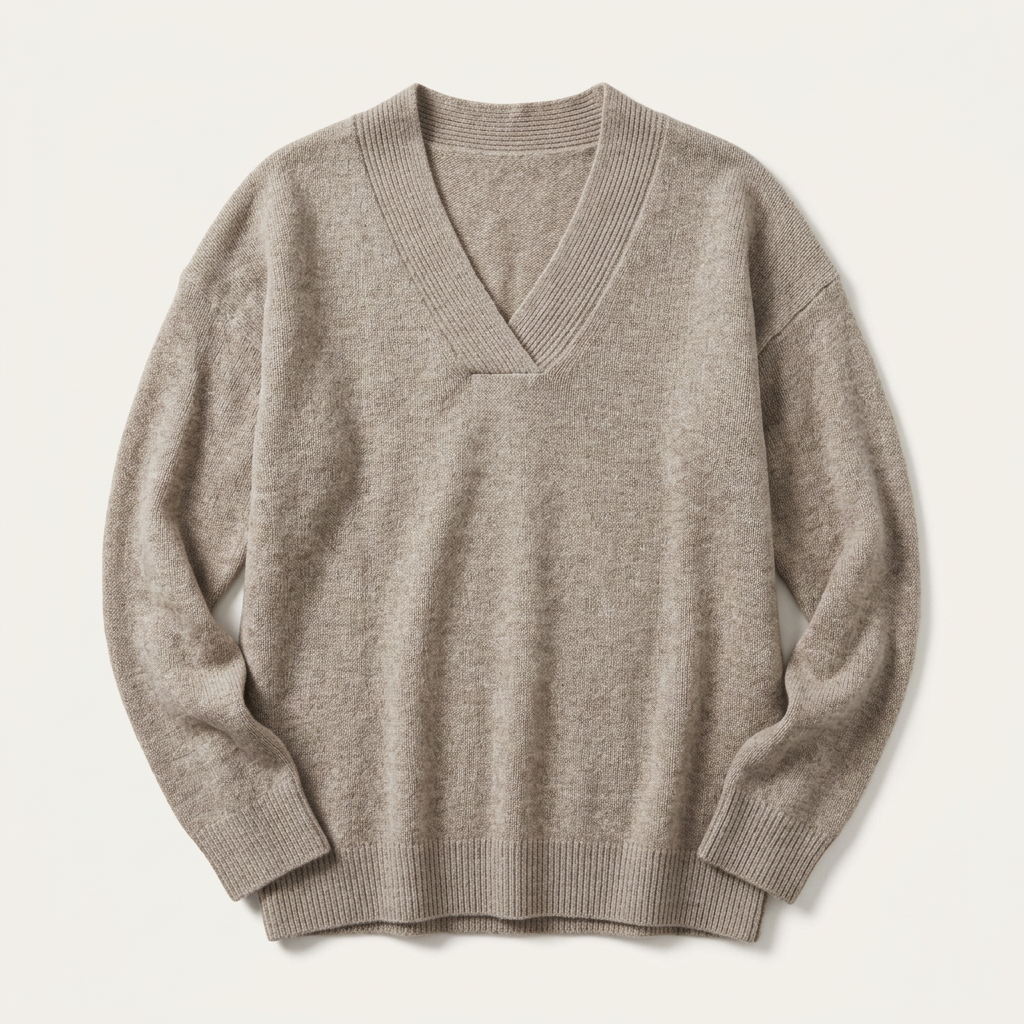 Women's V Neck Knit Pullover Sweater