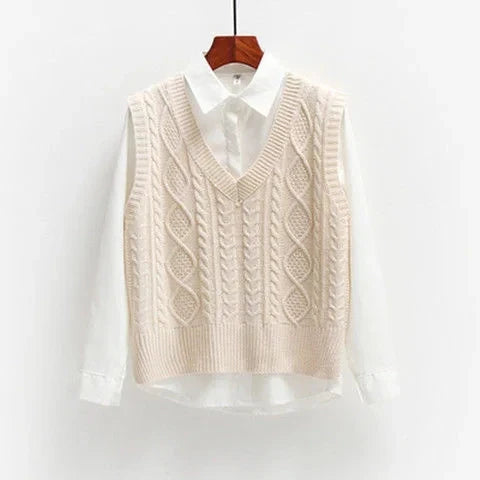Women's Trendy Pastel Colour Knitted Vest 0