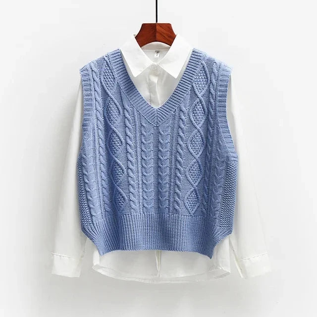 Women's Trendy Pastel Colour Knitted Vest 3
