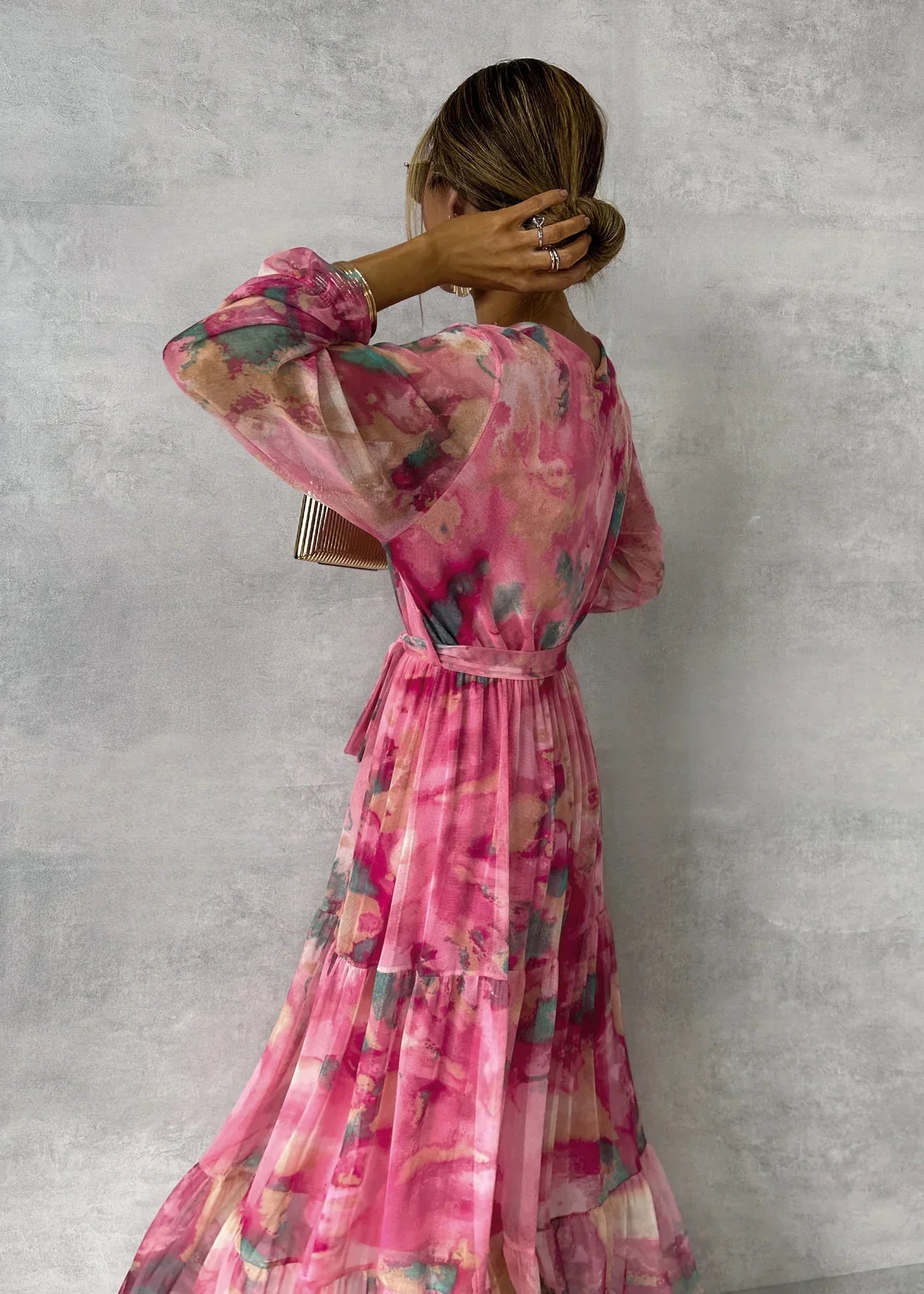 Damen-Wickelkleid – Blumenmuster