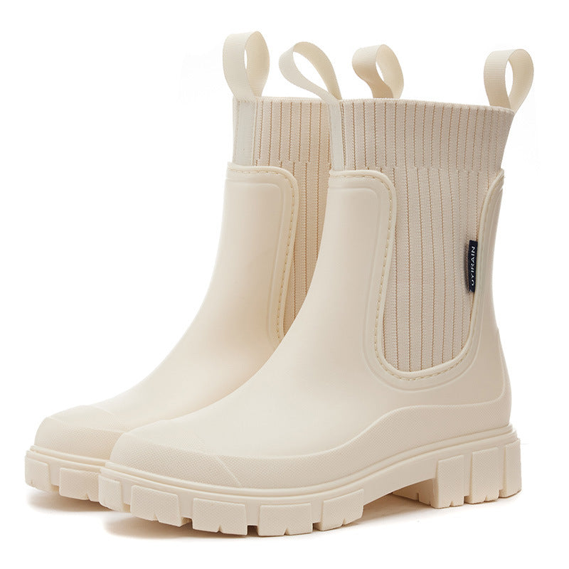 Women's waterproof rain boots with a thick tread sole – Arvella 7