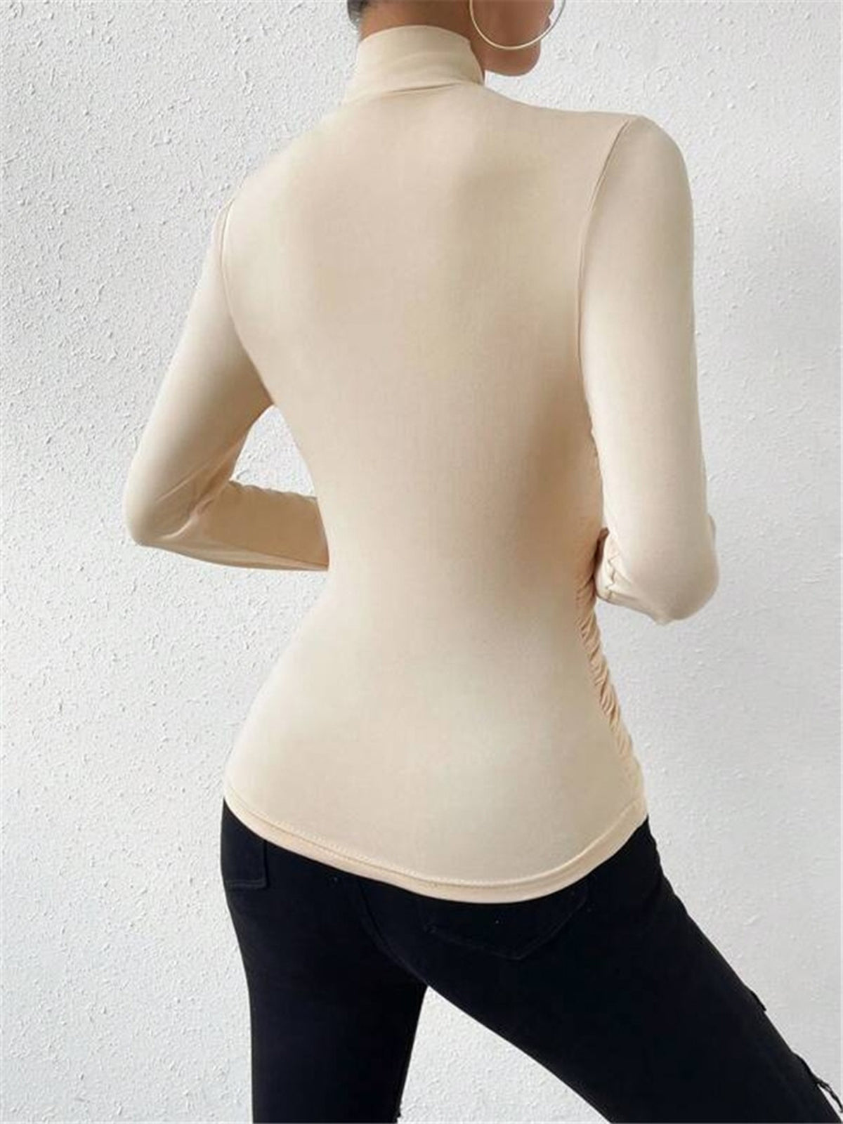 Draped Crossover Long Sleeve Top 1